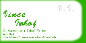 vince imhof business card